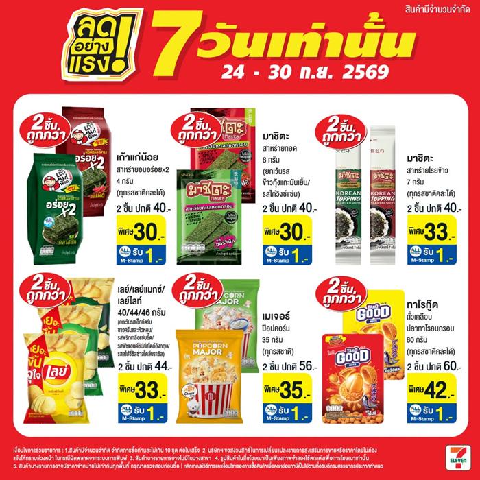 โปรโมชั่น เซเว่น ลดอย่างแรง 7 วัน สินค้า ราคา พิเศษ ที่ 7Eleven