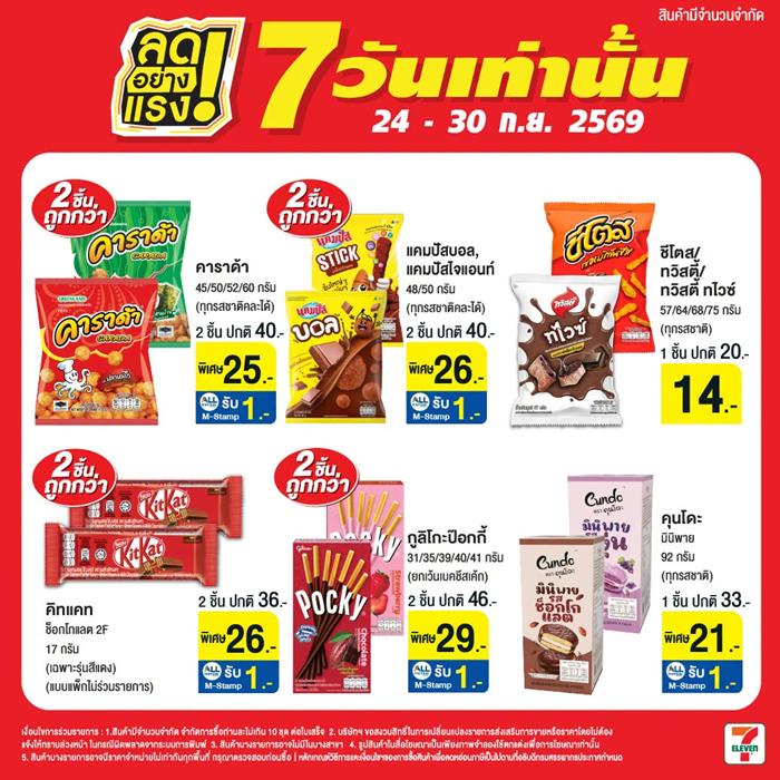 โปรโมชั่น เซเว่น ลดอย่างแรง 7 วัน สินค้า ราคา พิเศษ ที่ 7Eleven