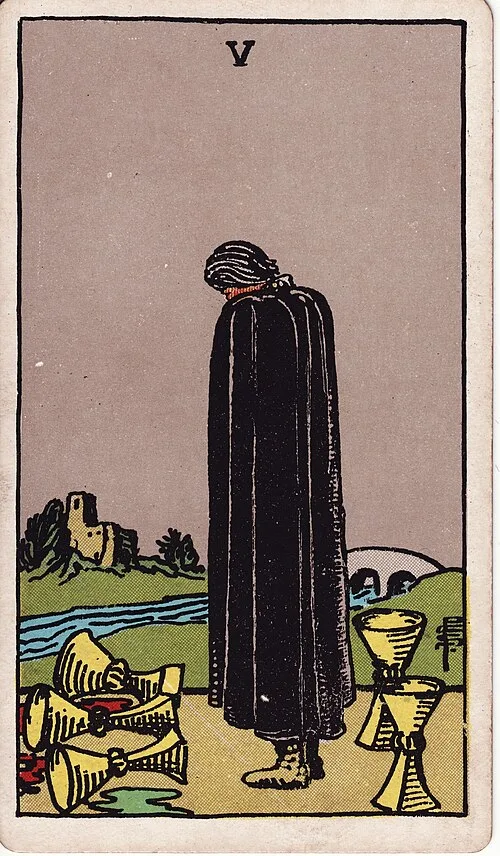 ไพ่ Five of Cups (ห้าถ้วย)