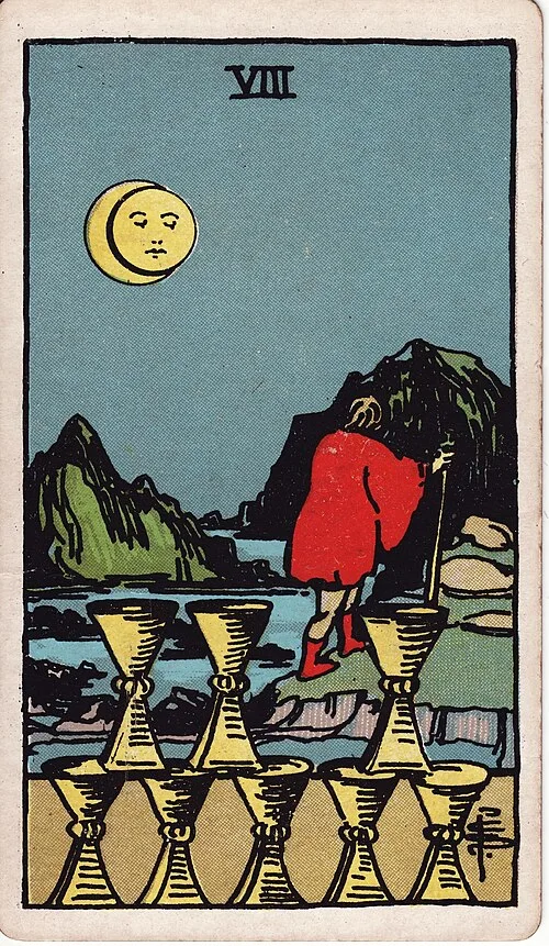 ไพ่ Eight of Cups (แปดถ้วย)