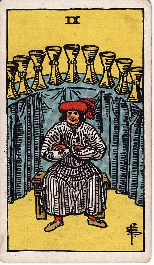 ไพ่ Nine of Cups (เก้าถ้วย)