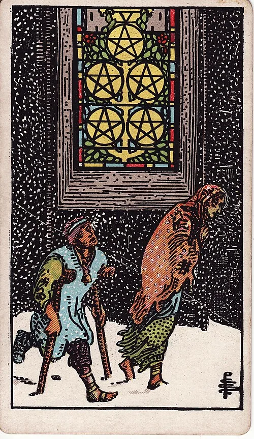 ไพ่ Five of Pentacles (ห้าเหรียญ)