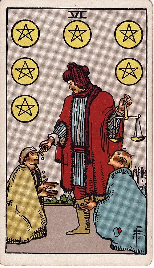 ไพ่ Six of Pentacles (หกเหรียญ)