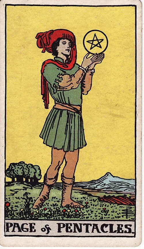ไพ่ Page of Pentacles (เพจเหรียญ)