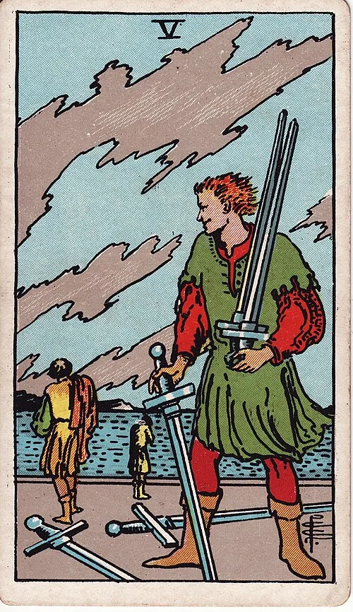 ไพ่ Five of Swords (ห้าดาบ)