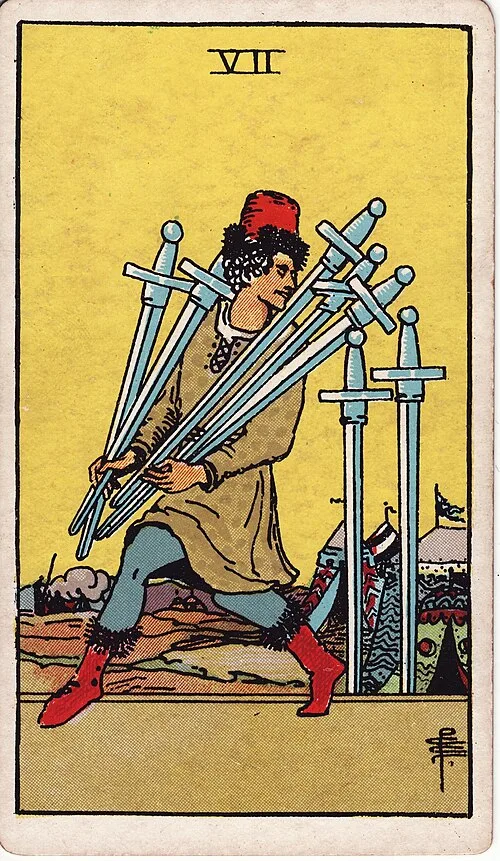 ไพ่ Seven of Swords (เจ็ดดาบ)