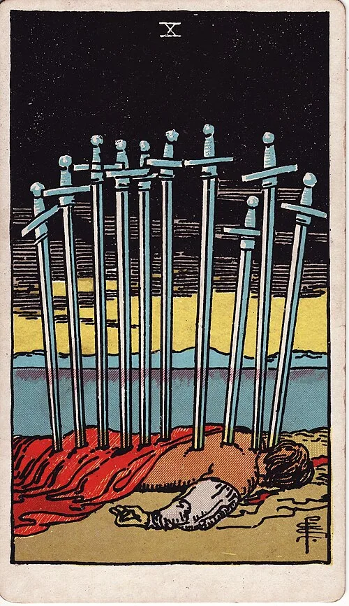 ไพ่ Ten of Swords (สิบดาบ)